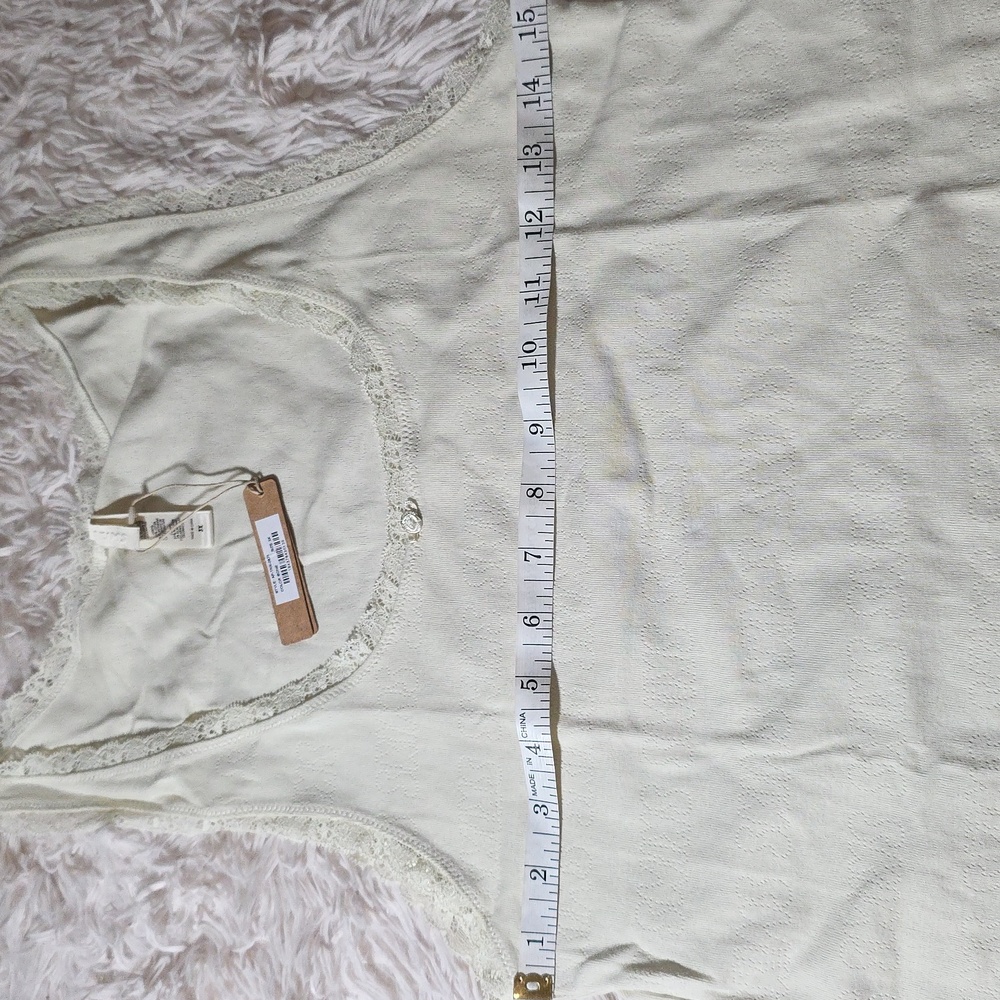 SKIMS LACE POINTELLE TANK TOP IN BONE 3X NWT - Picture 6 of 10